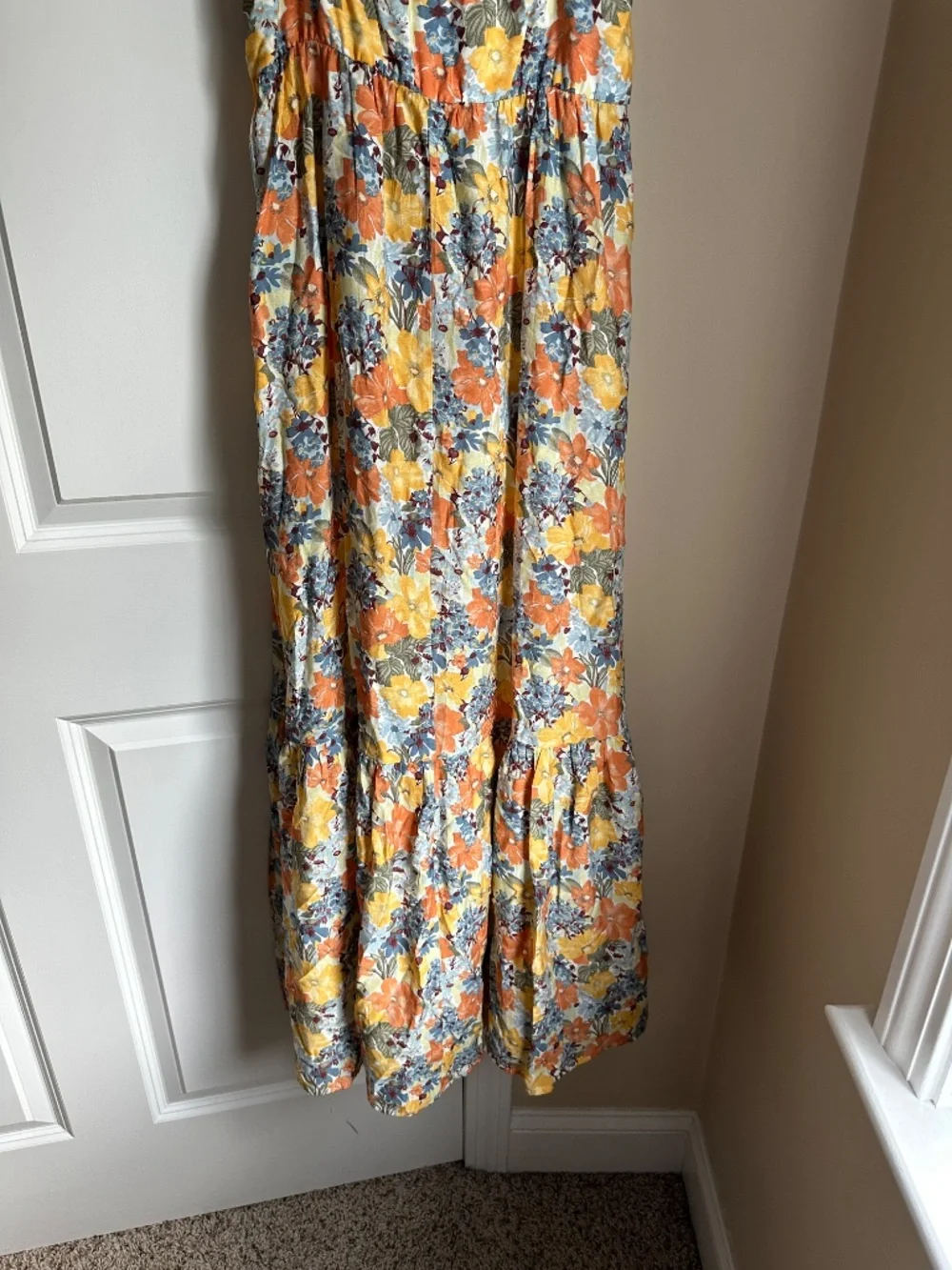 Francesca’s Orange Floral Dress – Size S